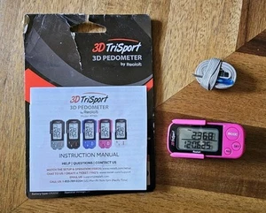 3D Trisport Walking 3D Pedometer Realalt Clip & Strap | Color: Magenta | RTS01 - Picture 1 of 5