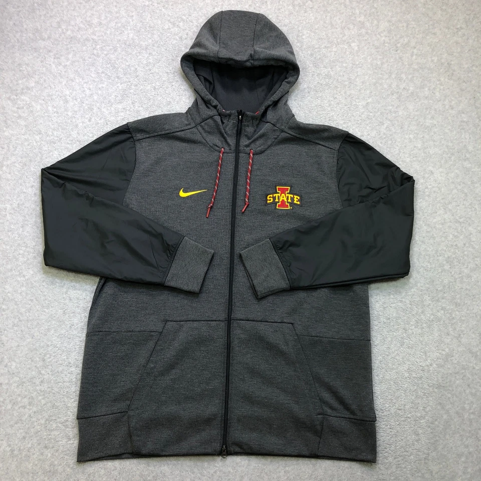 Chaqueta Nike Para Hombre Extra Grande Gris Con Capucha Iowa State Cyclones Bolsillos con Cremallera Completa Foto 1 de 4