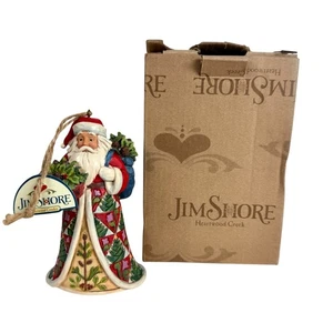 Jim Shore Pinecone Santa With Basket Ornament #6001506 2018 - Picture 1 of 8