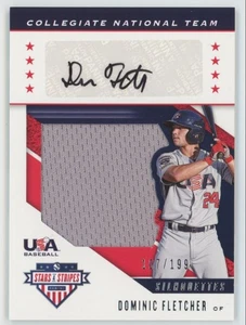 2019 Panini USA Stars & Stripes BB Silhouettes Dominic Fletcher Auto Patch /199 - Picture 1 of 2