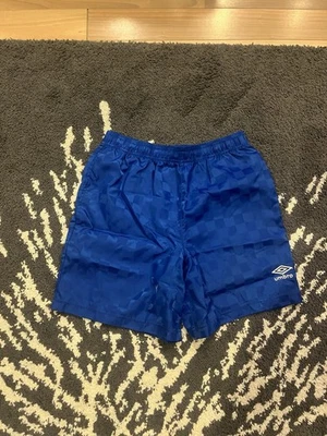 Молодежь большой umbro премьера клетчатый футбол шорты синий блестящий - Изображение 1 из 2