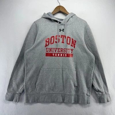 Boston University Sweatshirt men's Large Gray Hoodie Tennis Terriers Pullover - Image 1 of 4