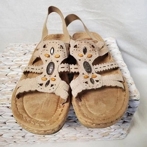Sandali Earth Spirit beige pelle gelron slingback donna taglia 8 boho terra usati in ottime condizioni - Foto 1 di 5