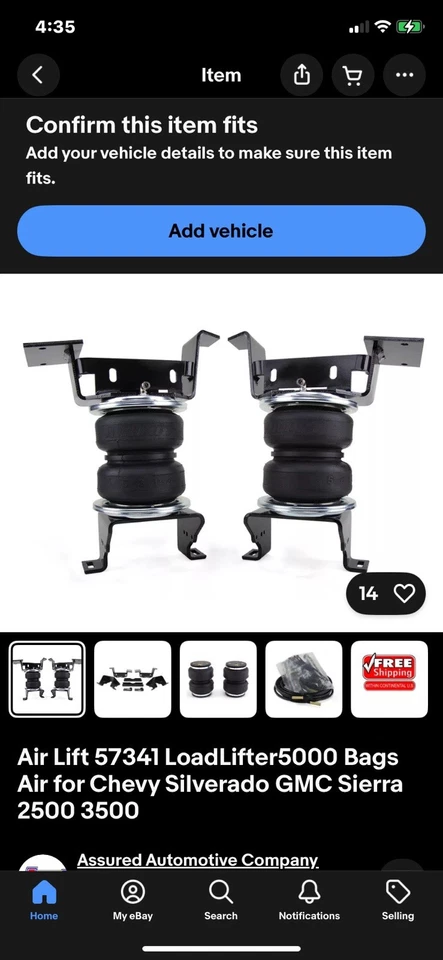 Airlift 57341  Loadlifter 5000 Airspring Kit Gm 2500-3500hd - Image 1 of 4