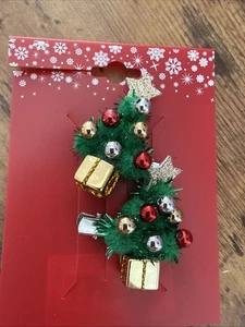 NEU Neu mit Etikett Weihnachten Haarkrallenspangen grün Weihnachtsbaum Design Haarspangen - Bild 1 von 2