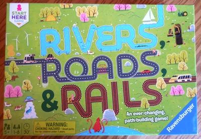 EUC  2019 Ravensburger "Rivers, Roads & Rails" Game for 1-8 Players  Ages 5+ - Image 1 of 4