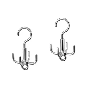 Set of 2 Swivel Hook Rotating Hanging Space Saving Belt Hanger Man Hooks - Picture 1 of 12