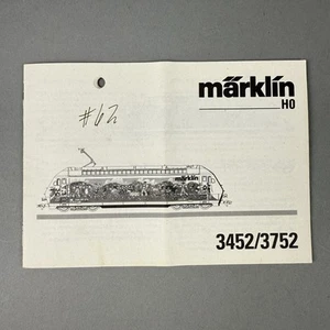 Märklin H0 # 3452/3752 Elektrolokomotive nur Anleitung - Bild 1 von 2