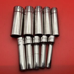 Snap-On SAE Deep Socket Set 1/4" dr 6 pt STM 3/16"-9/16" 10pc Made In USA - Bild 1 von 6