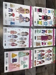 Simplicity Doll Clothes/Accessories Patterns 18” Dolls Heigl Lot of 6 - Picture 1 of 5