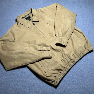 Chaqueta grande PGA Tour Signature Collection para hombre marrón imitación gamuza 1/4 cremallera Foto 1 de 4