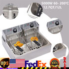5000W 12L Stainless Steel Electric Deep Fryer 1 Tank Commercial Restaurant Use