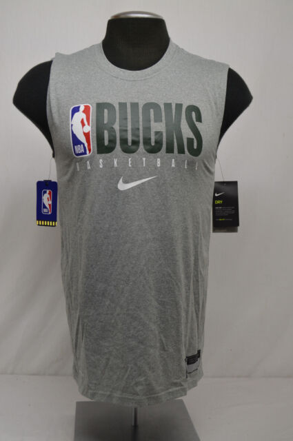Nike Milwaukee Bucks Dri-Fit Jersey Green Cream BQ4907 323 Size