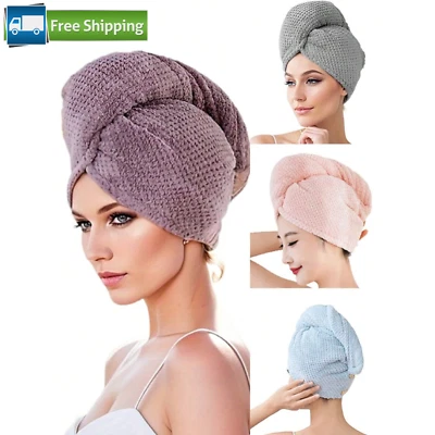Gorra Toalla Cabello Secado Rápido - Poliéster Suave Absorbente para Mujer, Color Sólido Foto 1 de 4