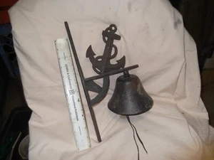 Anchor Bell with Ringer cast iron decoration Display vintage - Picture 1 of 2