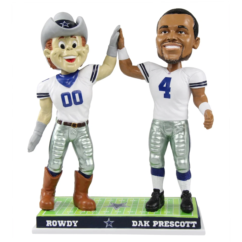 Dallas Cowboys Rowdy Dak Prescott Mascot Player High Five Bobblehead NFL - Image 1 of 1