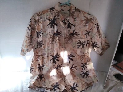 Camisa Para Hombres CRUCES Mediana Hawaiana Abotonada Aloha Informal Flores de Palma Foto 1 de 4