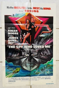 Póster plegable original de la película de James Bond The Spy Who Loved Me 1977 arte Bob Peak - Imagen 1 de 22