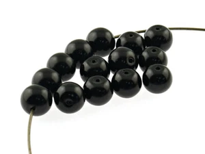 40 Glaswachsperlen in schwarz, 10 mm - Bild 1 von 1