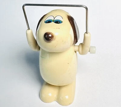 1981 Bandai Skippies Wind Up Dog Jump Rope Singapore 2.25” Toy Works! - Image 1 of 4