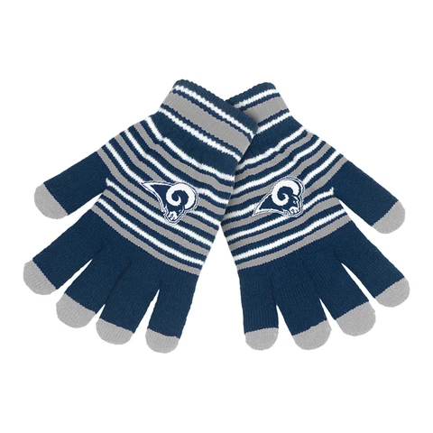 Los Angeles Rams Gloves Acrylic Stripe Knit Sports Logo Winter New Texting Tips Cover