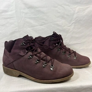 Teva Women’s Purple Full Grain Waterproof Leather Ankle Booties Boots Size 11 - Picture 1 of 13