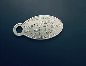 Seltener SCHLÜSSELANHÄNGER Erste Nationalbank Anhänger Outagamie County Appleton Wisc. 30er Jahre - Bild 1 von 4