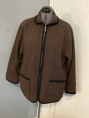 Chaqueta De Colección Marsh Landing Mujer Mezcla de Lana Mediana Cremallera Completa Informal Marrón Negro Foto 1 de 4