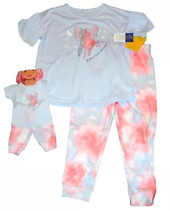 NWT Saint Eve Girls Size 8 Pajamas & Matching 18" Doll Pajamas Unicorn Theme - Picture 1 of 1