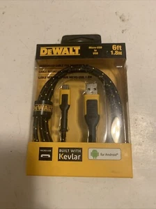 Dewalt 6ft Micro-USB to USB reinforced Charging Cable Dxma1311322 - Picture 1 of 3