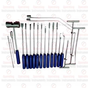Cement Removal Instruments Set Of 22 Pcs Titanium Blue Orthopedics - Picture 1 of 4
