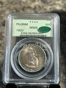 1920 Pilgrim Tercentenary Commemorative Silver Half Dollar PCGS MS65 CAC OGH - Picture 1 of 4