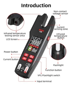 IR Thermometer -20-400C -4-752F Clamp Multimeter ACDC V A Ω F Hz DutyCircle 2in1 - Picture 1 of 10
