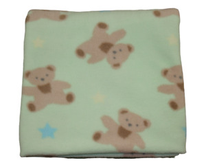 Circo Green Teddy Bear Star Baby Blanket Fleece Infant Boys Lovey RARE