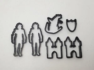 Lote X6 cortadores de galletas de plástico Jell-O Jigglers vintage negros - Imagen 1 de 6