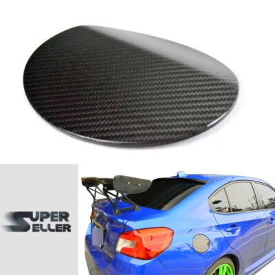Side Fuel cap Dry Carbon Fiber Fit For Subaru WRX STI Sedan 2015 2018 2021 - Image 1 of 4
