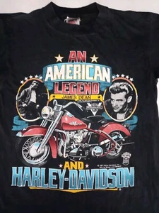 Vtg 80's 1987 James Dean/Harley Davidson T Shirt VGC Sz M/L All American Legend - Picture 1 of 10