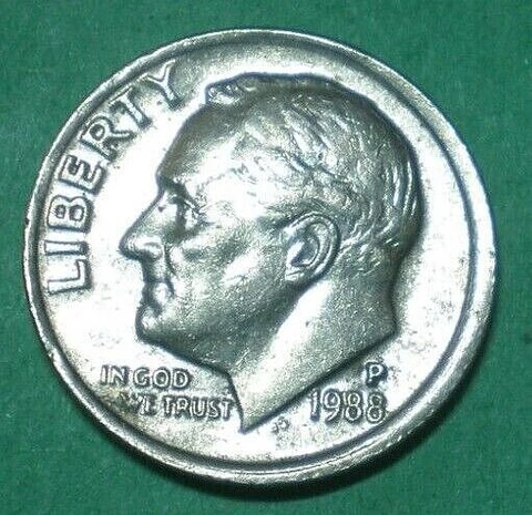 OFF CENTER ROOSEVELT DIME ERROR 1988-P Cover