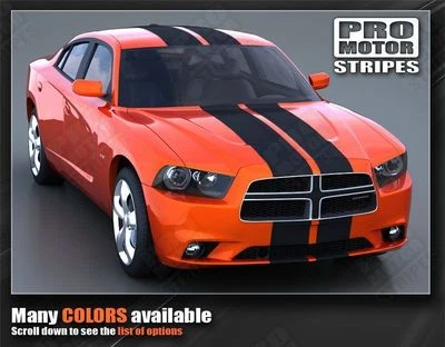 Dodge Charger 2011-2014 Rally Racing Double Top Stripes Decals (Choose Color) - Image 1 of 4