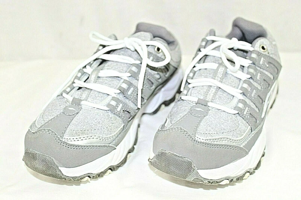 Avia Mujer Zapatos Deportivos Talla 6.5 M Cuero/Tela Superior Gris y Blanco  Foto 1 de 4