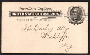P15? UNITED STATES OF AMERICA 1c cent US postal card JEFFERSON posted in 1899 - Picture 1 of 2