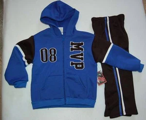 EXTREME SPORTS Boys Hooded Sweat Jacket & Sweat Pants ROYAL BLUE Black M 5-6 - Picture 1 of 1