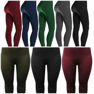 Thermal Leggings Thick Winter Ladies Fleece Lined Warm High Waist Tummy Control