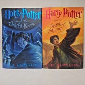 Harry Potter 2 Bücher Hardcover Lot #5 Orden des Phönix & #7 Heiligtümer des Todes - Bild 1 von 24