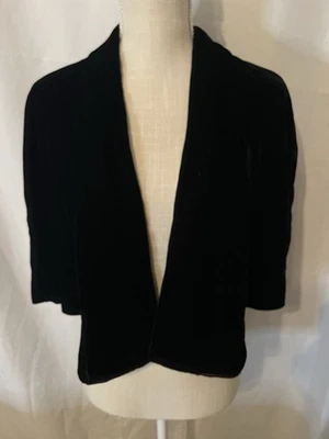 De Colección Top Hit Fashions Negro Terciopelo Hombro Corto Capelet Años 50 Foto 1 de 4