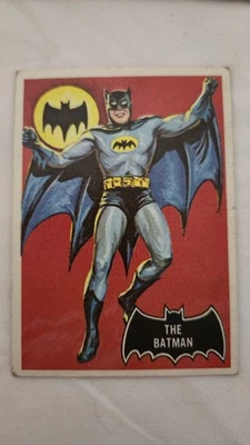 1966 Topps Batman Black Bat The Batman #1 Vintage Trading Card Good Condition - Image 1 of 4