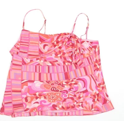 Marks and Spencer Women Pink Floral Camisole Top UK 12 Polyester — 第 1/4 张图片