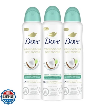 Dove Antiperspirant Deodorant Dry Spray Coconut Water and Lime scent 3ct skin - Image 1 of 4