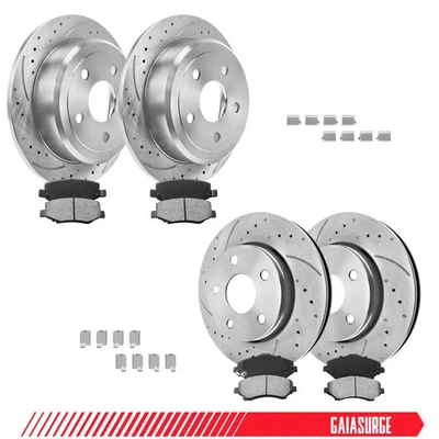 Front Rear Disc Rotors Ceramic Brakes Pads Kit for 2007 - 2017 Jeep Wrangler JK Foto 1 de 4