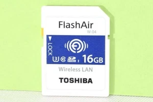 TOSHIBA FlashAir 16GB W-04 Wireless Lan Used from Japan - Picture 1 of 24